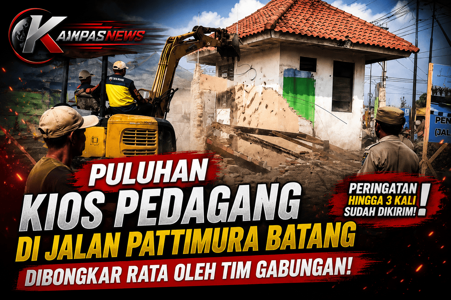 Puluhan Kios di Jalan Pantimura Batang di Bongkar