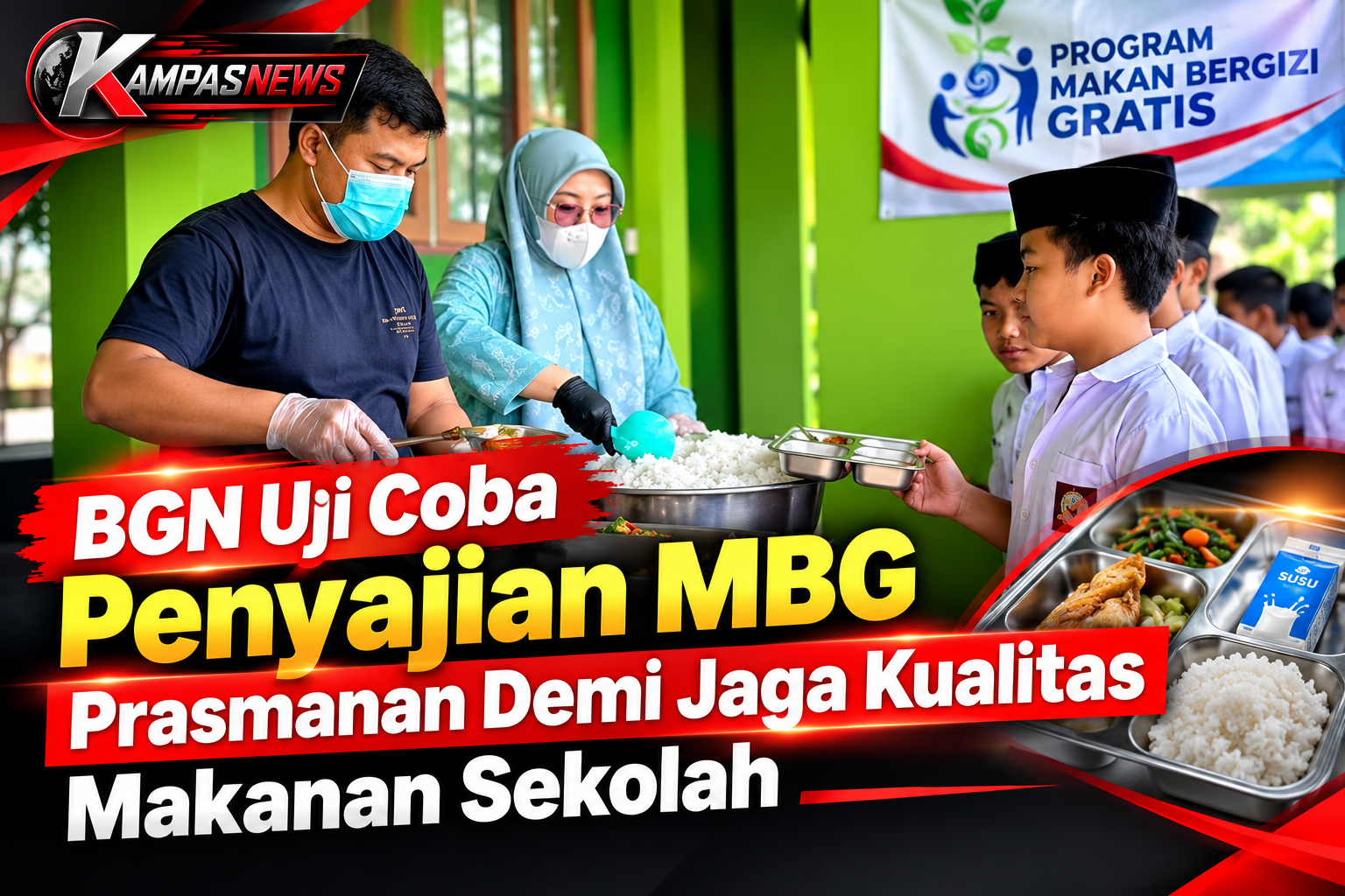 BGN Uji Coba Penyajian Prasmanan Untuk MBG